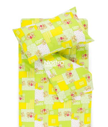 Детское постельное белье LITTLE BEAR & HEARTS 10-0331-GREEN/YELLOW 140x200, 50x70 cm