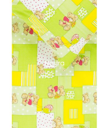 Детское постельное белье LITTLE BEAR & HEARTS 10-0331-GREEN/YELLOW 140x200, 50x70 cm