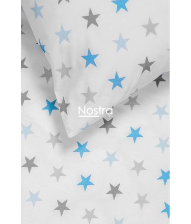 Children bedding set STARS 10-0052-LIGHT GREY LIGHT BLUE 100x145, 40x60, 107x150 cm