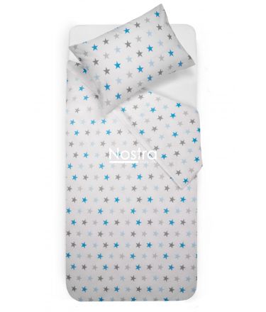 Children bedding set STARS 10-0052-LIGHT GREY LIGHT BLUE 100x145, 40x60, 107x150 cm