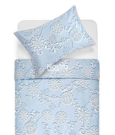 PREMIUM mako satino patalynė COLETTE 20-0034-POWDER BLUE 200x220, 50x70 cm