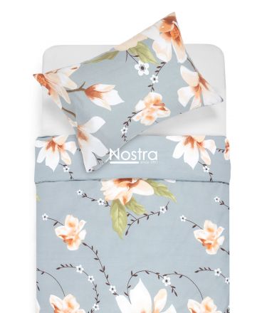 Polycotton bedding set FLOWERS 20-1520-GREY 140x200, 50x70 cm