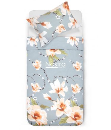 Polycotton bedding set FLOWERS 20-1520-GREY 140x200, 50x70 cm