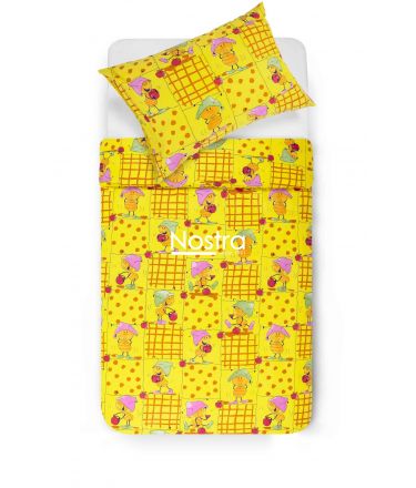 Children bedding set PLAYFUL FRIENDS 10-0077-YELLOW 100x145, 40x60, 107x150 cm