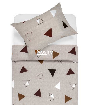 Polycotton bedding set GEOMETRY 30-0723-BROWN