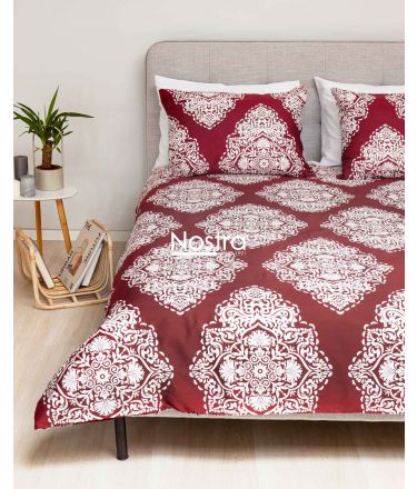 PREMIUM maco sateen bedding set CALI 40-1174-WINE RED 140x200, 50x70 cm