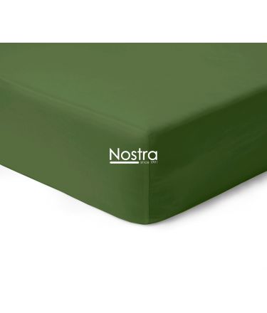 Атласная простыня на резинке 00-0413-MOSS GREEN 200x220 cm