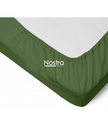 Fitted sateen sheets 00-0413-MOSS GREEN 180x200 cm