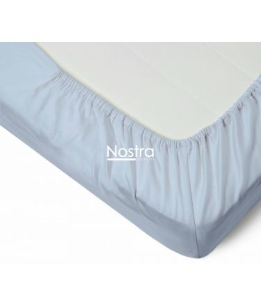 Fitted sateen sheets 00-0186-FOREVER BLUE 200x220 cm