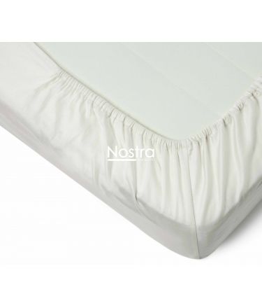 Fitted sateen sheets 00-0001-OFF WHITE 180x200 cm