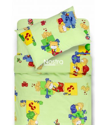 Children bedding set TEDDY 10-0056-LIGHT GREEN 100x145, 40x60, 107x150 cm