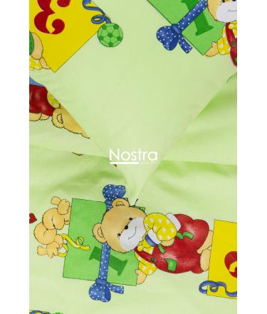 Children bedding set TEDDY 10-0056-LIGHT GREEN 100x145, 40x60, 107x150 cm