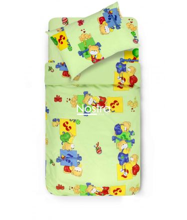 Children bedding set TEDDY 10-0056-LIGHT GREEN 100x145, 40x60, 107x150 cm