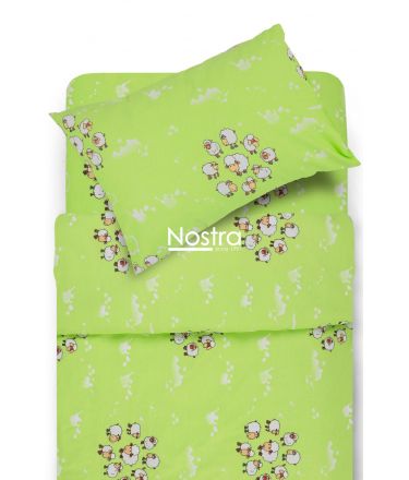 Children bedding set SHEEP 10-0441-GREEN 100x145, 40x60, 107x150 cm