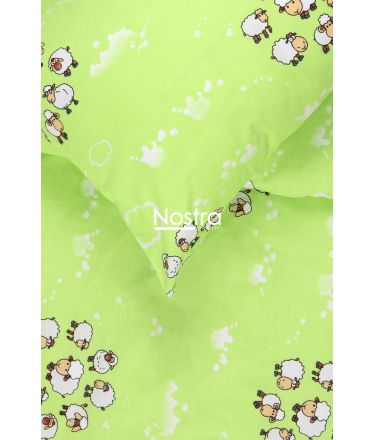 Children bedding set SHEEP 10-0441-GREEN 100x145, 40x60, 107x150 cm