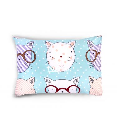 Children bedding set SMART CATS 10-0617-LIGHT BLUE 100x145, 40x60, 107x150 cm