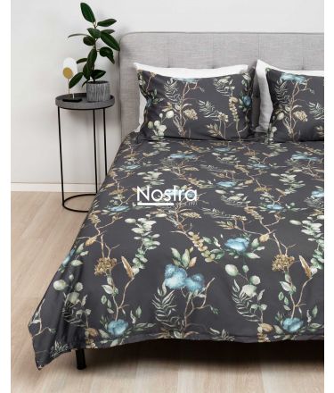 PREMIUM maco sateen bedding set CORALINE 20-1729-IRON GREY 140x200, 70x70 cm