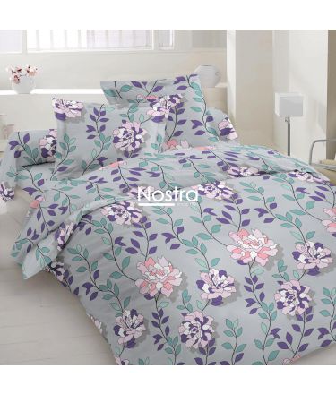 Polycotton bedding set FLOWERS 20-1762-GREY