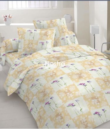 Polycotton bedding set FLOWERS 20-0714-BEIGE