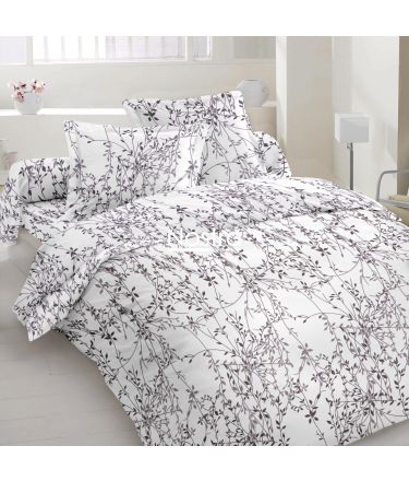 Polycotton bedding set ABSTRACT 40-1202-WHITE LILAC