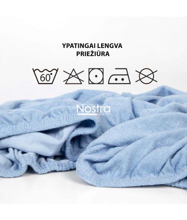 Frotinės paklodės su guma TERRYBTL-LIGHT BLUE 120x200 cm