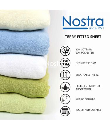 Fitted terry sheets TERRYBTL-OPTIC WHITE 200x200 cm