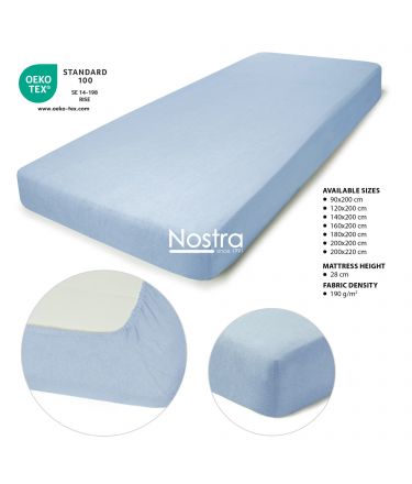 Fitted terry sheets TERRYBTL-LIGHT BLUE 200x200 cm