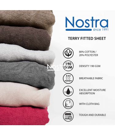 Fitted terry sheets TERRYBTL-WINE RED 90x200 cm