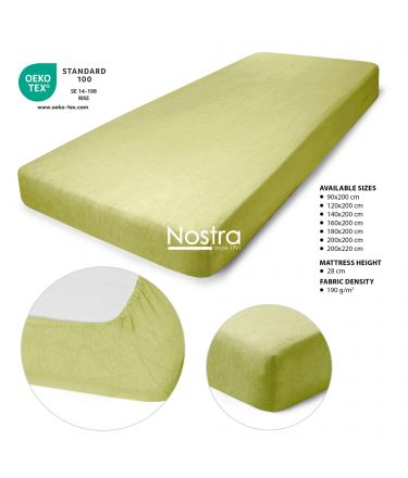 Fitted terry sheets TERRYBTL-LEAF GREEN 120x200 cm