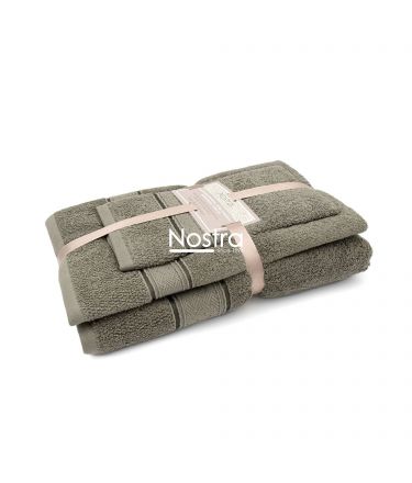 3 piece towel set T0184 T0184-BROWN 375 30x50, 50x70, 70x140 cm