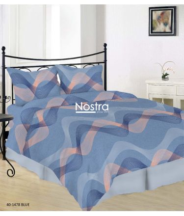 Cotton bedding set DOLLY 40-1478-BLUE