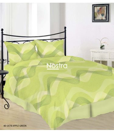 Drobės patalynės komplektas DOLLY 40-1478-APPLE GREEN 200x220, 50x70 cm