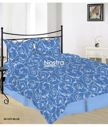 Cotton bedding set DAHLIA 40-1473-BLUE 200x220, 70x70 cm