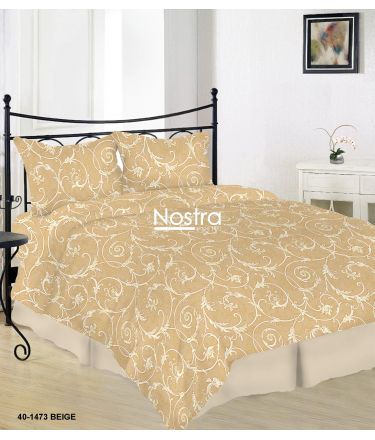 Drobės patalynės komplektas DAHLIA 40-1473-BEIGE 200x220, 70x70 cm