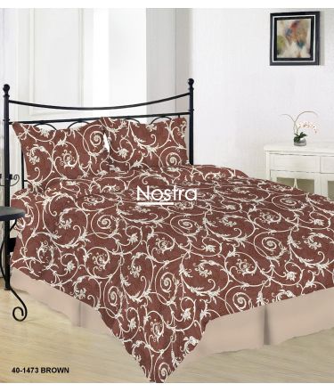 Drobės patalynės komplektas DAHLIA 40-1473-BROWN 200x220, 70x70 cm