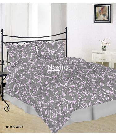 Drobės patalynės komplektas DAHLIA 40-1473-GREY 200x220, 70x70 cm