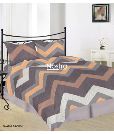 Cotton bedding set DAYLEN 30-0795-BROWN 200x220, 70x70 cm