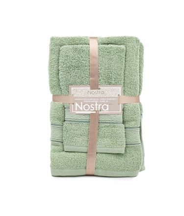 3 piece towel set T0184 T0184-PALE OLIVE 398