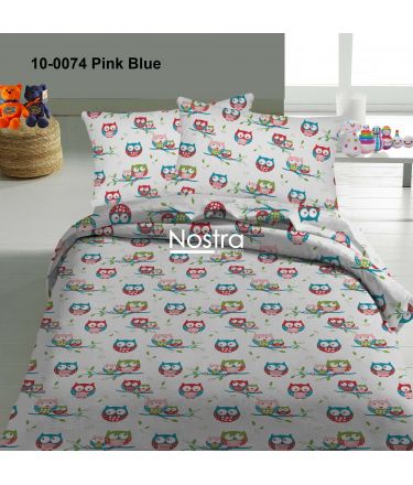 Children bedding set HAPPY OWLS 10-0074-PINK BLUE 100x145, 40x60, 107x150 cm