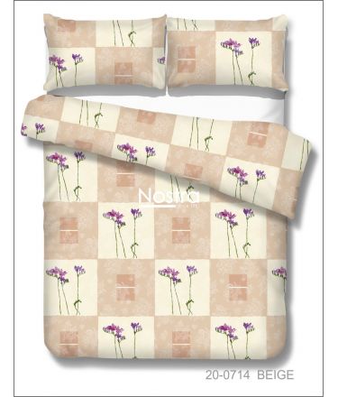 Polycotton bedding set FLOWERS 20-0714-BEIGE