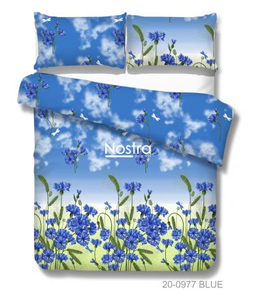 Polycotton bedding set FLOWERS 20-0977-BLUE