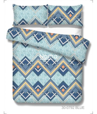 Polycotton bedding set GEOMETRY 30-0792-BLUE 140x200, 50x70 cm