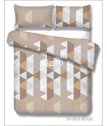 Polycotton bedding set GEOMETRY 30-0803-BEIGE 140x200, 50x70 cm