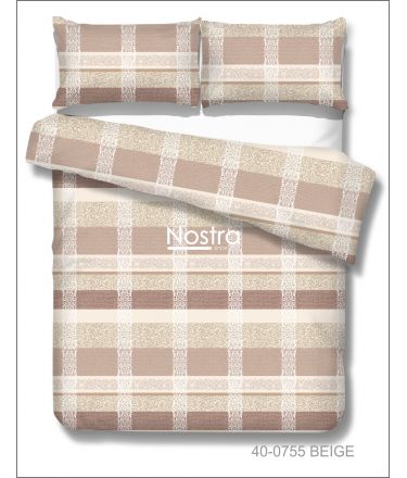 Polycotton bedding set ABSTRACT 40-0755-BEIGE 140x200, 50x70 cm