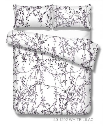 Polycotton bedding set ABSTRACT 40-1202-WHITE LILAC 140x200, 50x70 cm