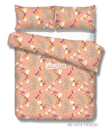 Drobės patalynės komplektas DANIELLA 40-1474-PEACH 200x220, 70x70 cm