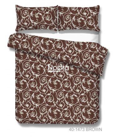 Cotton bedding set DAHLIA 40-1473-BROWN 200x220, 70x70 cm