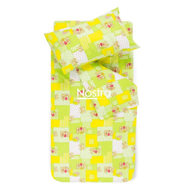 Детское постельное белье LITTLE BEAR & HEARTS 10-0331-GREEN/YELLOW 140x200, 50x70 cm