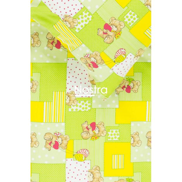 Детское постельное белье LITTLE BEAR & HEARTS 10-0331-GREEN/YELLOW 140x200, 50x70 cm