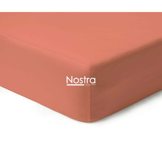 Fitted sateen sheets 00-0268-CORAL 90x200 cm